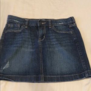 Old navy distressed jean mini skirt
